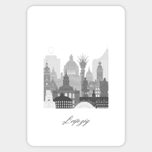 Leipzig, Germany, map skyline - 05 style Sticker